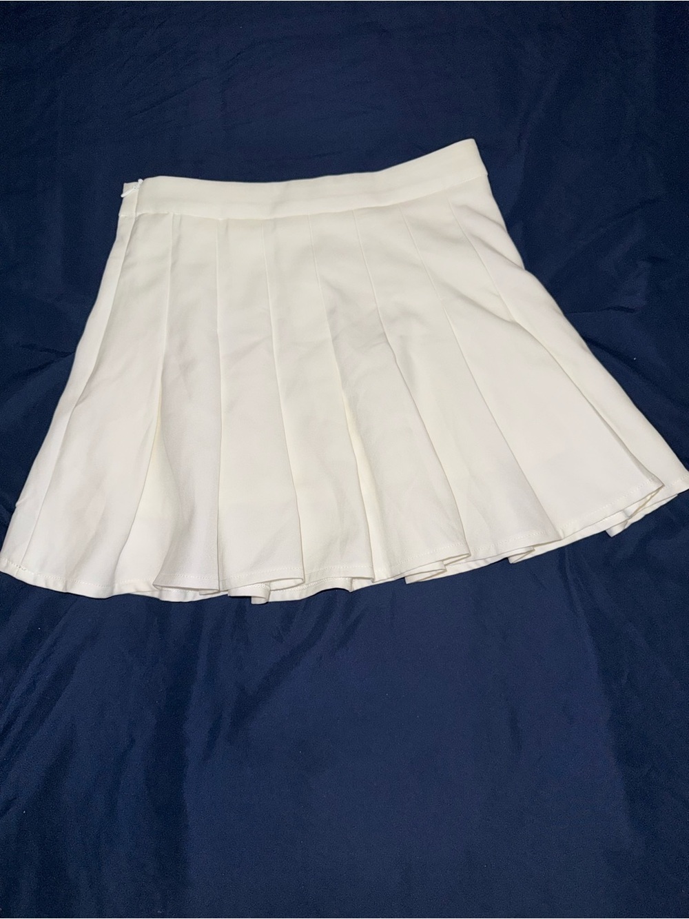 SHEIN White Pleated A-Line Mini Skirt